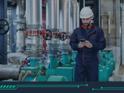 Image shows a man working in a production facility 